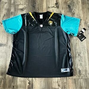 NWT Jacksonville Jaguars Women’s NFL Pro Line Blank Jersey Black Teal Size 4XL